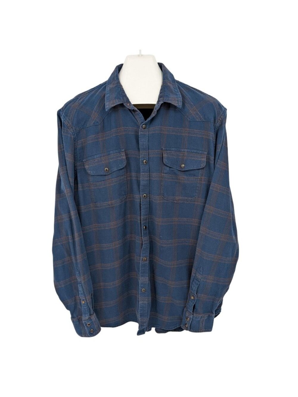 Lucky brand Plaid Pearl Snap Shirt Western Workwear Grunge Long Sleeve XLarge